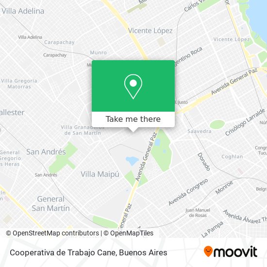 Cooperativa de Trabajo Cane map