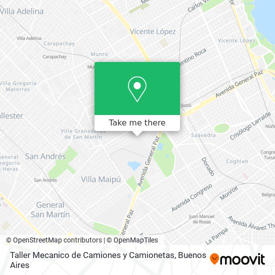 Mapa de Taller Mecanico de Camiones y Camionetas