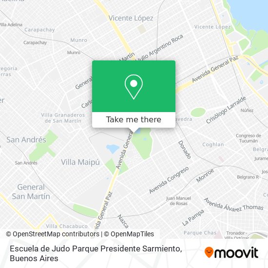 Escuela de Judo Parque Presidente Sarmiento map
