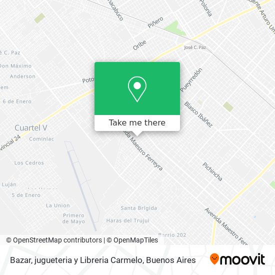 Mapa de Bazar, jugueteria y Libreria Carmelo