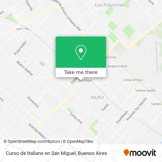 Mapa de Curso de Italiano en San Miguel