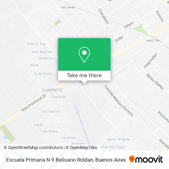 Mapa de Escuela Primaria N 9 Belisario Roldan