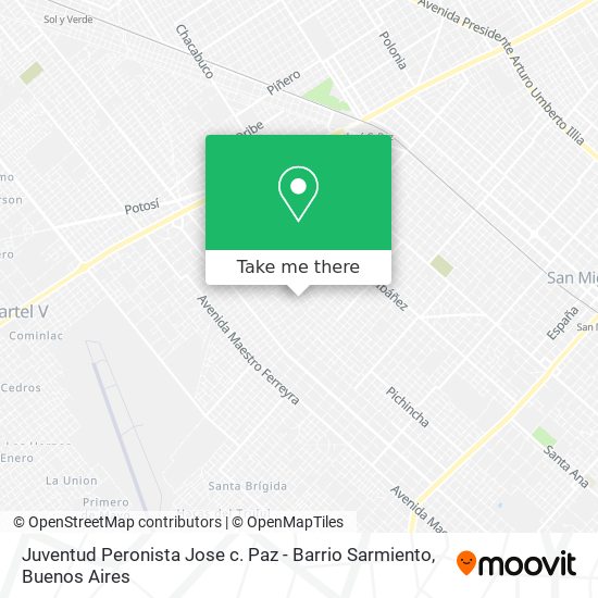 Juventud Peronista Jose c. Paz - Barrio Sarmiento map