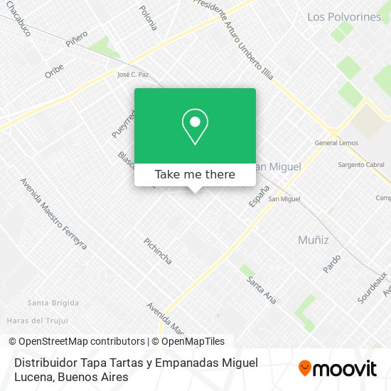 Mapa de Distribuidor Tapa Tartas y Empanadas Miguel Lucena