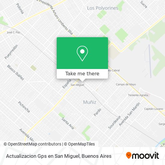 Mapa de Actualizacion Gps en San Miguel