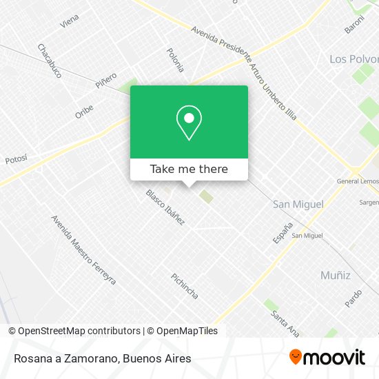 Mapa de Rosana a Zamorano