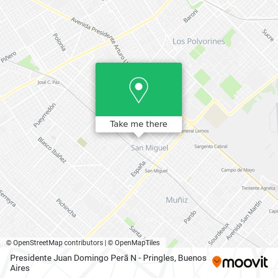 Mapa de Presidente Juan Domingo Perã N - Pringles