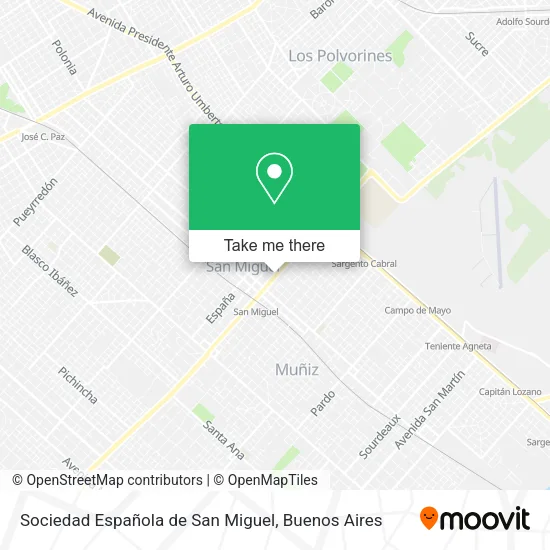 Mapa de Sociedad Española de San Miguel