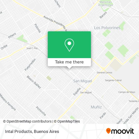 Intal Products map