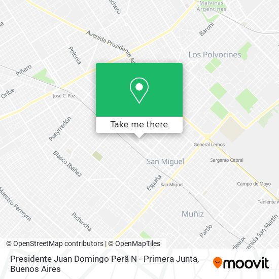 Mapa de Presidente Juan Domingo Perã N - Primera Junta