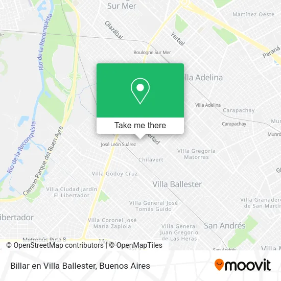 Billar en Villa Ballester map