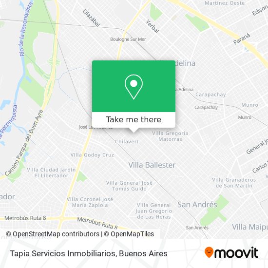 Tapia Servicios Inmobiliarios map