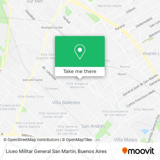 Mapa de Liceo Militar General San Martin