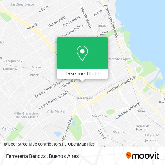 Mapa de Ferretería Benozzi