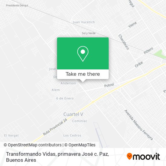 Transformando Vidas, primavera José c. Paz map