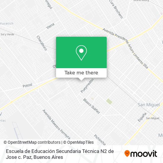 Escuela de Educación Secundaria Técnica N2 de Jose c. Paz map