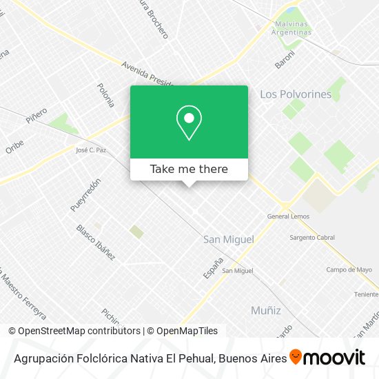 Agrupación Folclórica Nativa El Pehual map