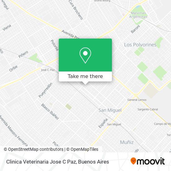 Clinica Veterinaria Jose C Paz map