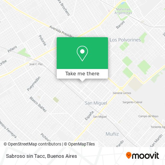 Sabroso sin Tacc map