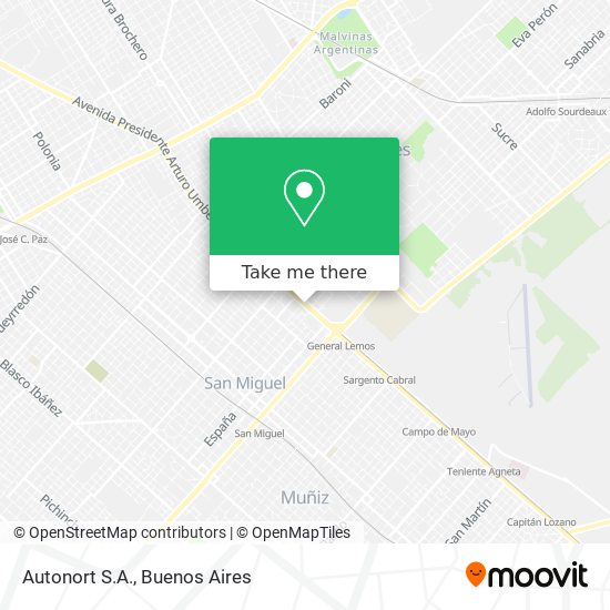 Mapa de Autonort S.A.