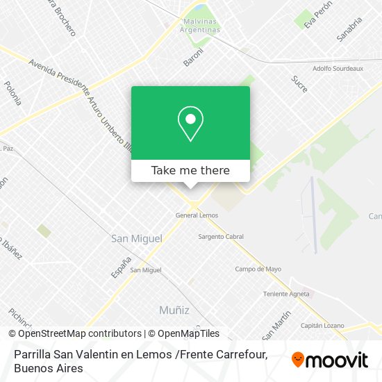 Mapa de Parrilla San Valentin en Lemos /Frente Carrefour