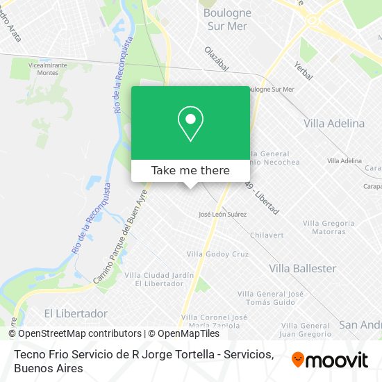 Mapa de Tecno Frio Servicio de R Jorge Tortella - Servicios