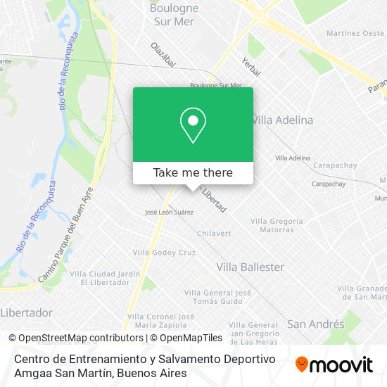 Mapa de Centro de Entrenamiento y Salvamento Deportivo Amgaa San Martín