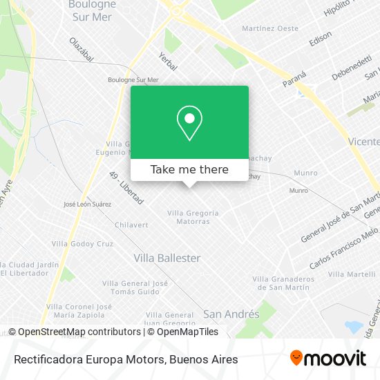 Mapa de Rectificadora Europa Motors