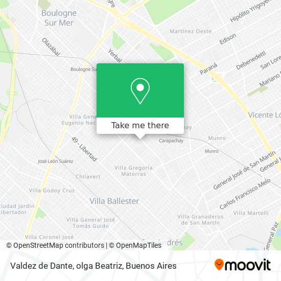 Valdez de Dante, olga Beatriz map