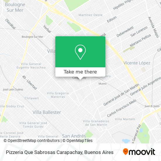 Pizzeria Que Sabrosas Carapachay map