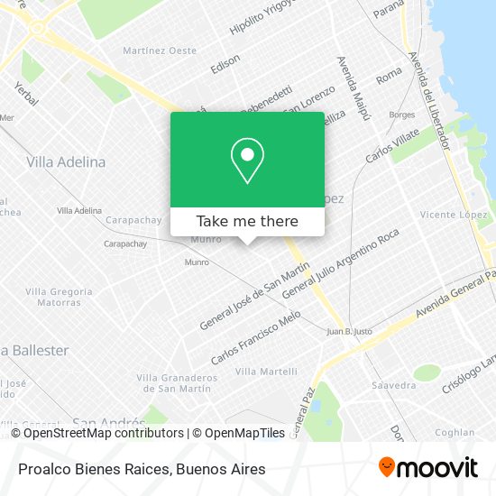 Proalco Bienes Raices map