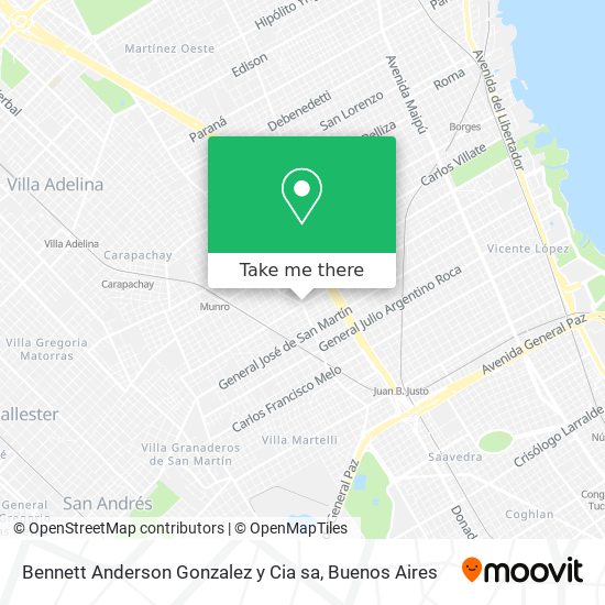 Bennett Anderson Gonzalez y Cia sa map