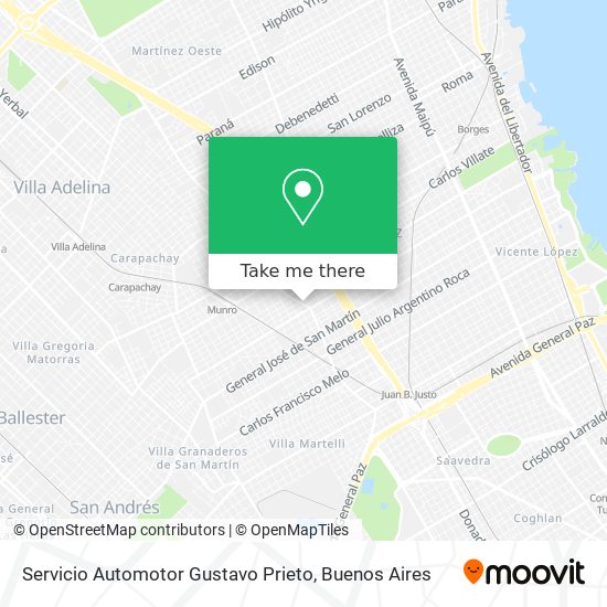 Servicio Automotor Gustavo Prieto map