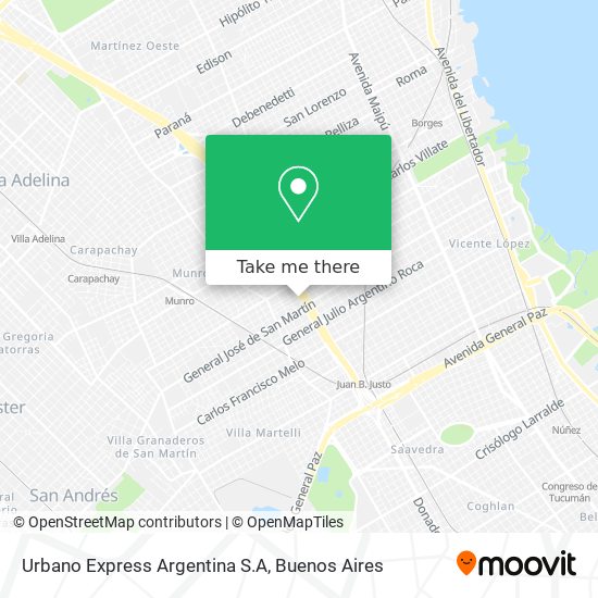 Urbano Express Argentina S.A map