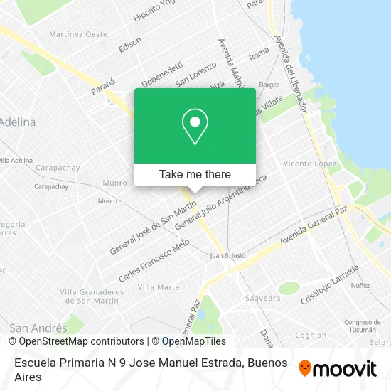 Mapa de Escuela Primaria N 9 Jose Manuel Estrada