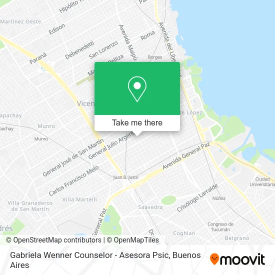 Mapa de Gabriela Wenner Counselor - Asesora Psic