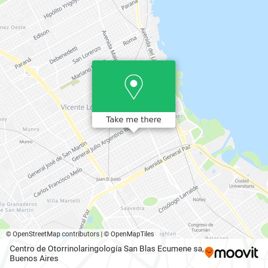 Mapa de Centro de Otorrinolaringología San Blas Ecumene sa