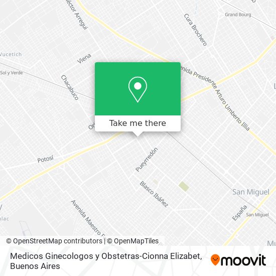 Medicos Ginecologos y Obstetras-Cionna Elizabet map