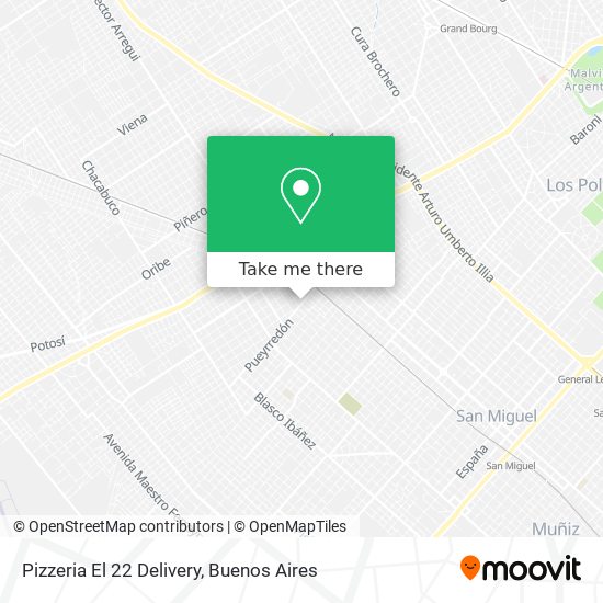 Mapa de Pizzeria El 22 Delivery