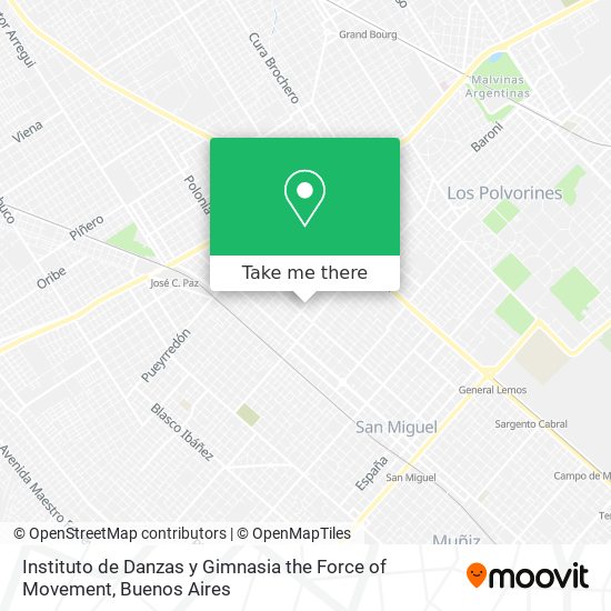 Mapa de Instituto de Danzas y Gimnasia the Force of Movement