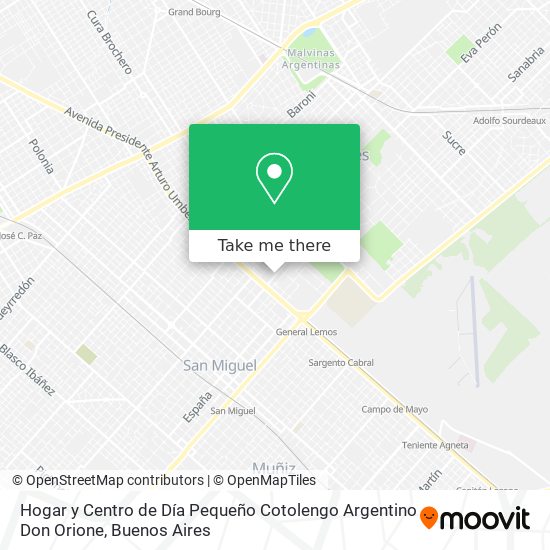 Hogar y Centro de Día Pequeño Cotolengo Argentino Don Orione map