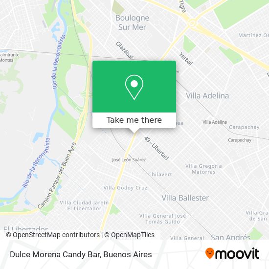 Dulce Morena Candy Bar map