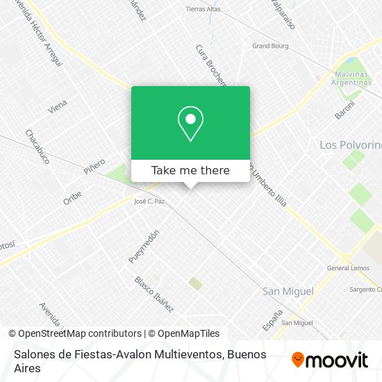 Mapa de Salones de Fiestas-Avalon Multieventos
