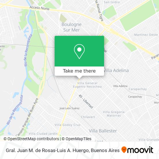 Gral. Juan M. de Rosas-Luis A. Huergo map