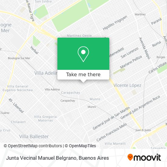 Junta Vecinal Manuel Belgrano map