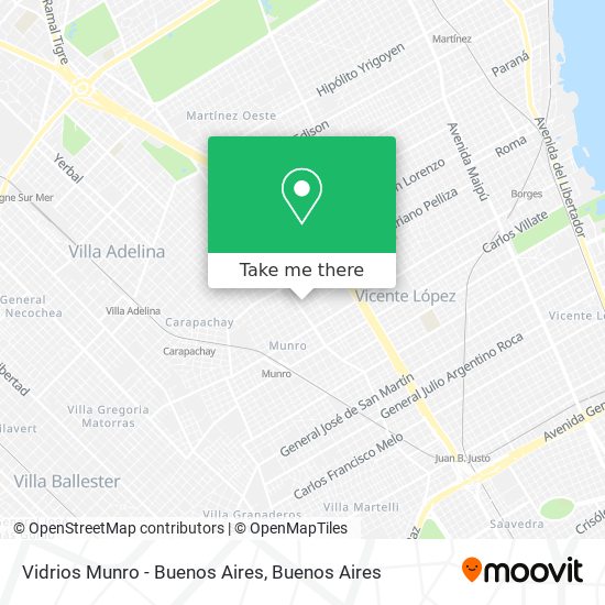 Mapa de Vidrios Munro - Buenos Aires