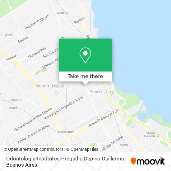 Odontologia-Institutos-Pregadio Depino Guillermo map