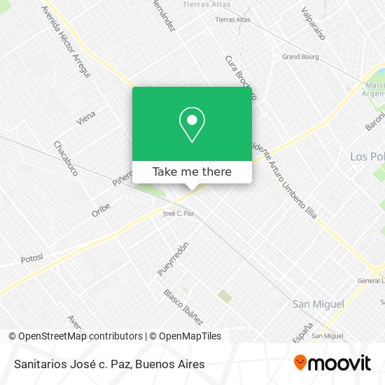 Sanitarios José c. Paz map