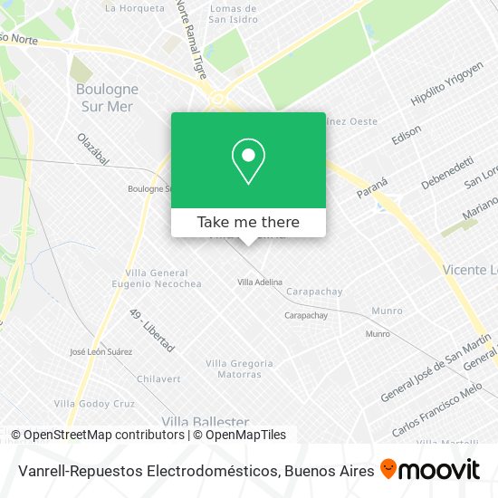 Mapa de Vanrell-Repuestos Electrodomésticos