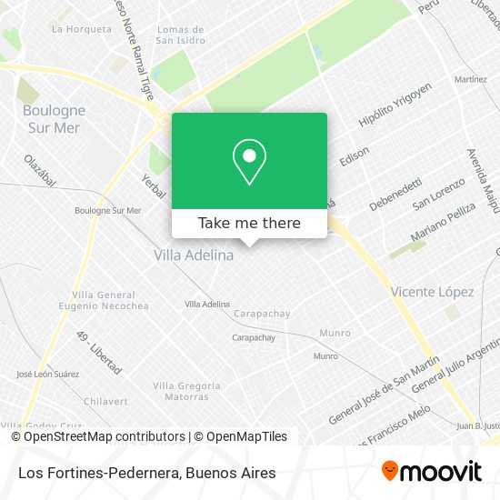 Los Fortines-Pedernera map